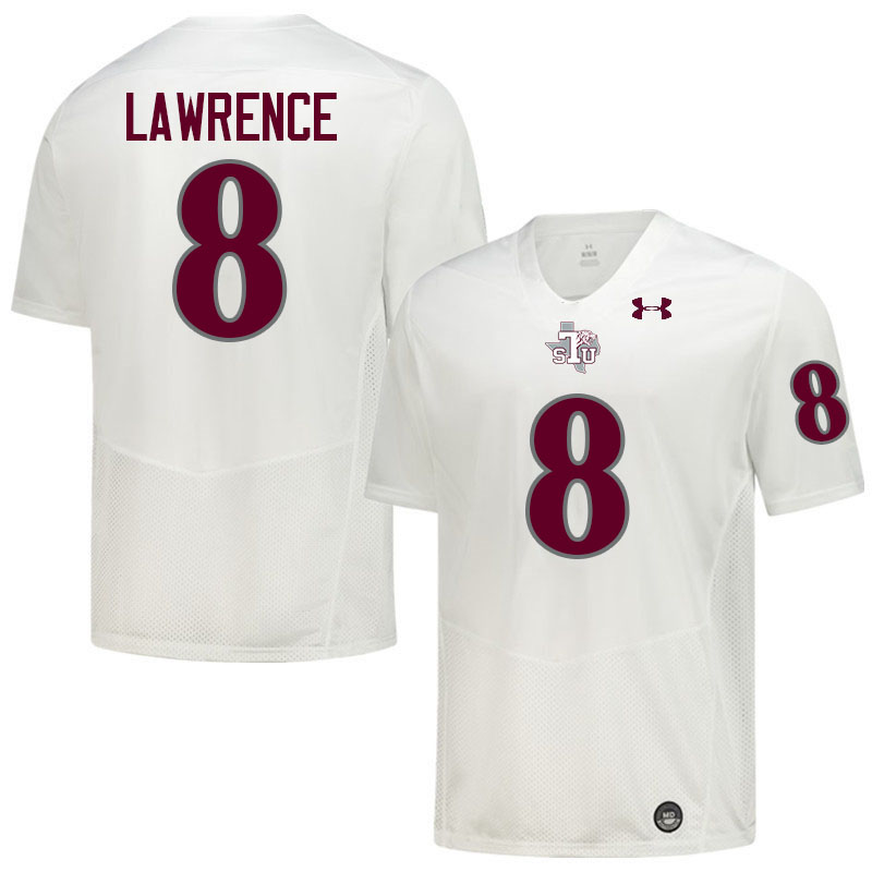 Texas Southern Tigers #8 Garfield Lawrence College Football Jersey,Uniforms Stitched-White
